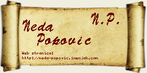 Neda Popović vizit kartica
